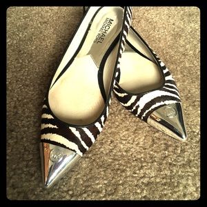 Michael Kors zebra flats, size 5 (fits like 5.5)
